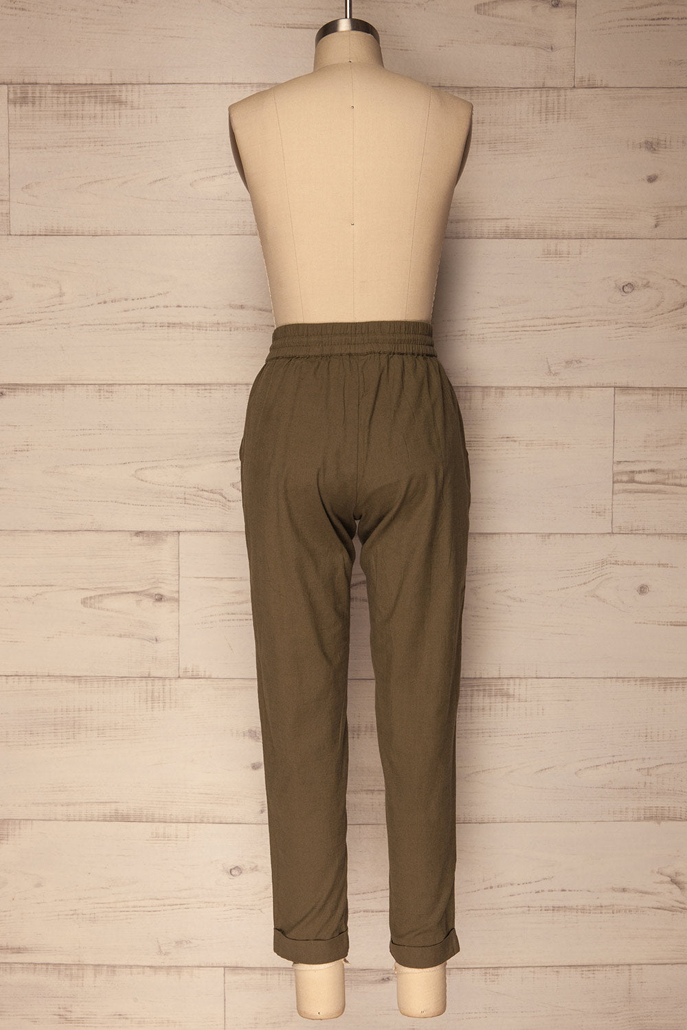 Reigate Olive Green Tapered Summer Pants | La Petite Garçonne