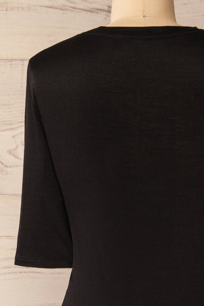 Renaix Black Fitted T-Shirt | La petite garçonne back close-up