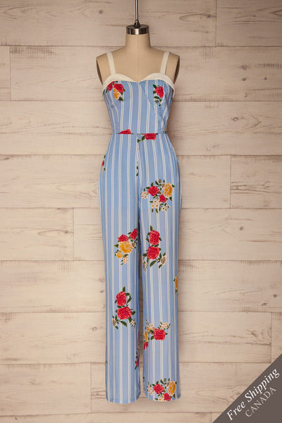 Rendole Blue Striped & Floral Jumpsuit | La Petite Garçonne Chpt. 2