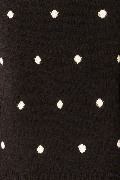 Resen Black Polka Dot Knitted Top | La petite garçonne fabric