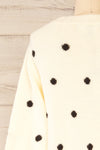 Resen Cream White Polka Dot Knitted Top | La petite garçonne back close-up