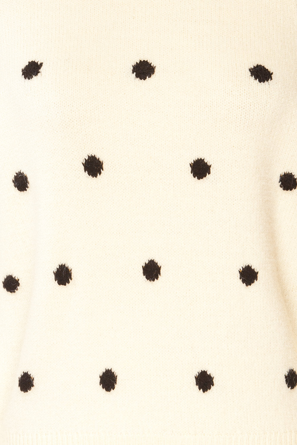 Resen Cream White Polka Dot Knitted Top | La petite garçonne fabric 