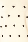 Resen Cream White Polka Dot Knitted Top | La petite garçonne fabric