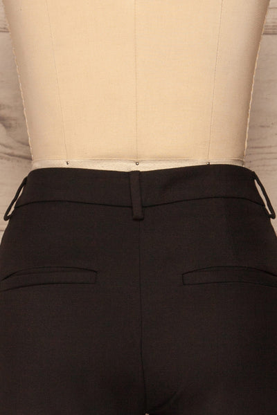 Reumont Black Tapered Dress Pants | La Petite Garçonne back close-up
