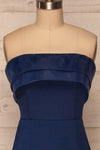 Rezina Navy Blue Strapless Maxi Dress front close up | La petite garçonne
