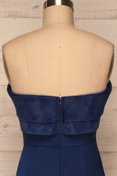 Rezina Navy Blue Strapless Maxi Dress back close up | La petite garçonne