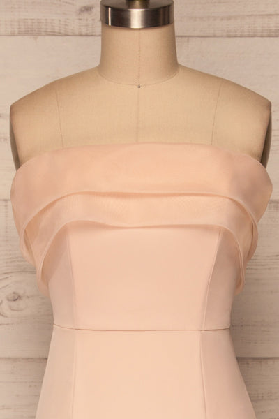 Rezina Pink Strapless Maxi Dress front close up | La petite garçonne