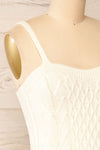 Rhodes Cream Large Strap Knitted Cami | La petite garçonne side close-up