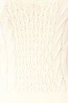 Rhodes Cream Large Strap Knitted Cami | La petite garçonne fabric