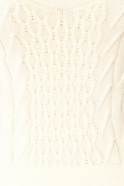Rhodes Cream Large Strap Knitted Cami | La petite garçonne fabric
