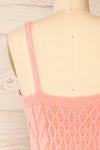 Rhodes Pink Thin Strap Knitted Cami | La petite garçonne back close-up