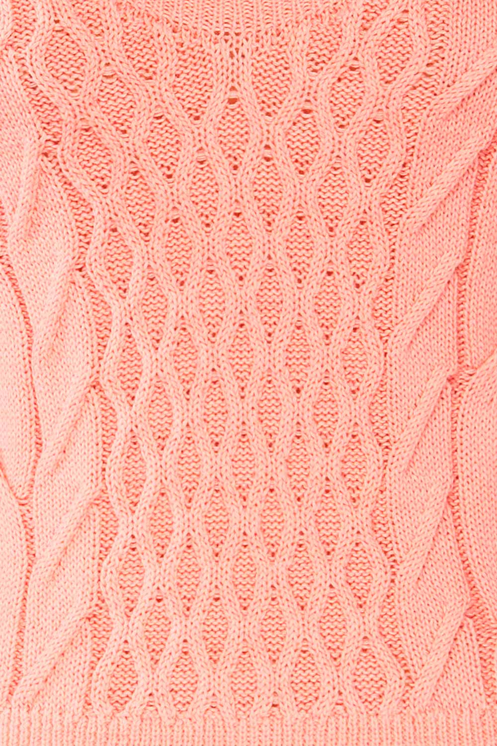 Rhodes Pink Thin Strap Knitted Cami | La petite garçonne fabric 