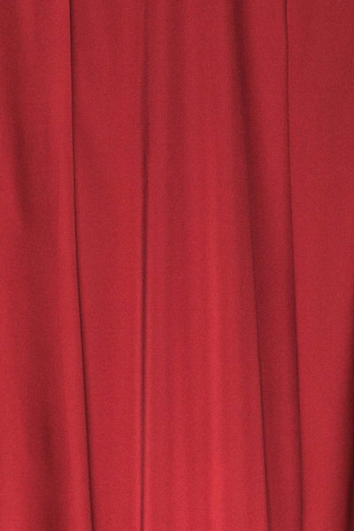 Roksem Bourgogne Burgundy Satin A-Line Gown | La Petite Garçonne fabric detail