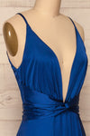 Roksem Royal Blue Satin A-Line Gown | La Petite Garçonne
