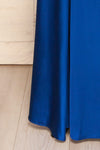 Roksem Royal Blue Satin A-Line Gown | La Petite Garçonne