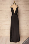 Roksem Noir Black Satin A-Line Gown | La Petite Garçonne