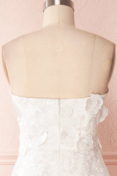 Romaissa White Floral Appliqués Bridal Bustier Gown | Boudoir 1861