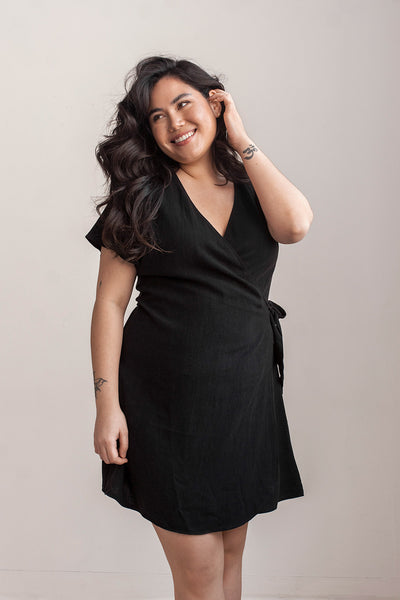 Fuengi Black Off-Shoulder Short Dress