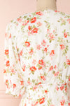 Romera White Floral Short Sleeve Midi Dress | Boutique 1861 back close-up