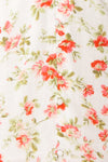 Romera White Floral Short Sleeve Midi Dress | Boutique 1861 fabric