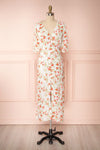 Romera White Floral Short Sleeve Midi Dress | Boutique 1861