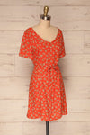 Romya Red Floral Short Dress | La petite garçonne side view