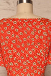 Romya Red Floral Short Dress | La petite garçonne back close up