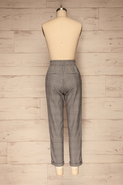 Ronhee Grey Plaid Straight Leg Pants | La petite garçonne back view