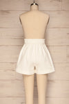 Ropsha White Cotton High-Waisted Shorts back view | La petite garçonne