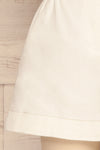 Ropsha White Cotton High-Waisted Shorts legs | La petite garçonne