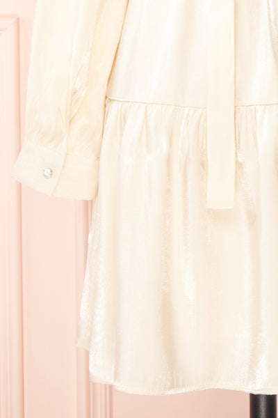 Rosamond White Sparkling Midi Dress | Boutique 1861 sleeve