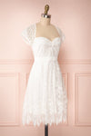 Rosary White Short Lace Bridal Dress side view | Boudoir 1861