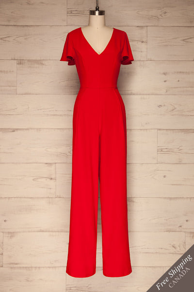 Eustacia Red Ruched Drop Waist Dress