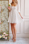 Rosenie White Lace Babydoll Dress | Boutique 1861 on model