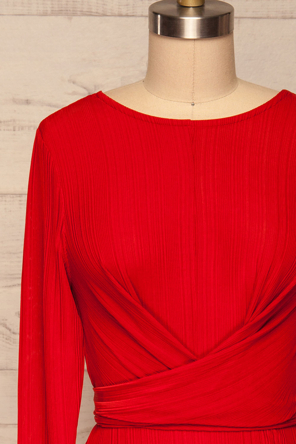 Rouvroy Red Party Dress | Robe Rouge front close up | La Petite Garçonne