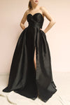 Rowane Black Bustier Ball Gown | Boutique 1861 on model