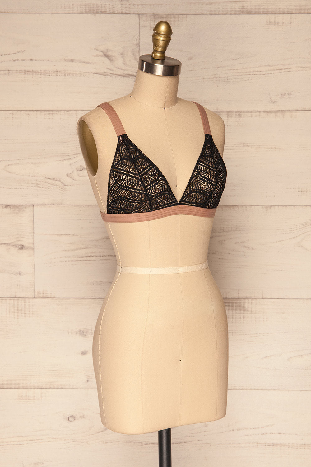 Rozena Black Lace Triangle Bralette | La Petite Garçonne Chpt. 2 side view 