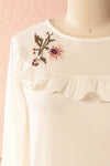Rubina Jour White Embroidered Flowers Blouse | Boutique 1861