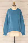 Ruby Crewneck Blue Oversized Sweater | La petite garçonne front view