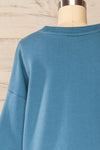 Ruby Crewneck Blue Oversized Sweater | La petite garçonne back close up