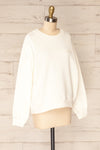 Ruby Crewneck White Oversized Sweater | La petite garçonne side view