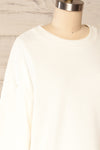 Ruby Crewneck White Oversized Sweater | La petite garçonne side close up