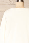 Ruby Crewneck White Oversized Sweater | La petite garçonne back close up