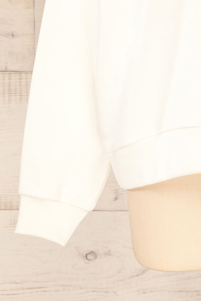 Ruby Crewneck White Oversized Sweater | La petite garçonne sleeve