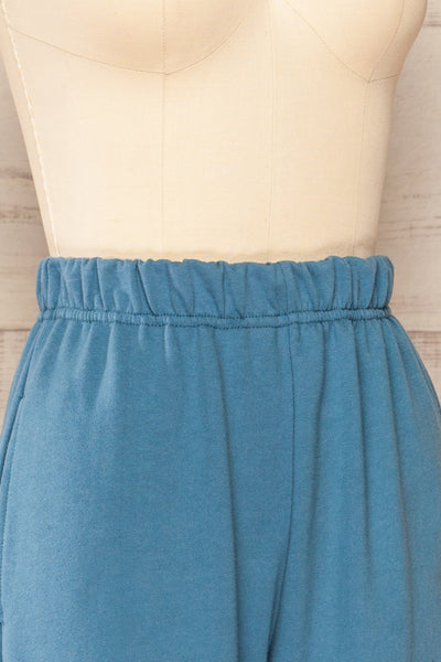 Ruby Jogger Blue Oversized Sweatpants | La petite garçonne side close up