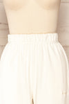Ruby Jogger White Oversized Sweatpants | La petite garçonne front close up