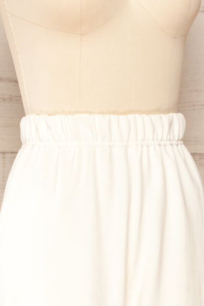 Ruby Jogger White Oversized Sweatpants | La petite garçonne  side close up