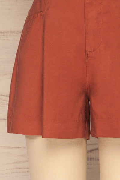Ruciane Rust Orange High-Waisted Shorts | La petite garçonne bottom