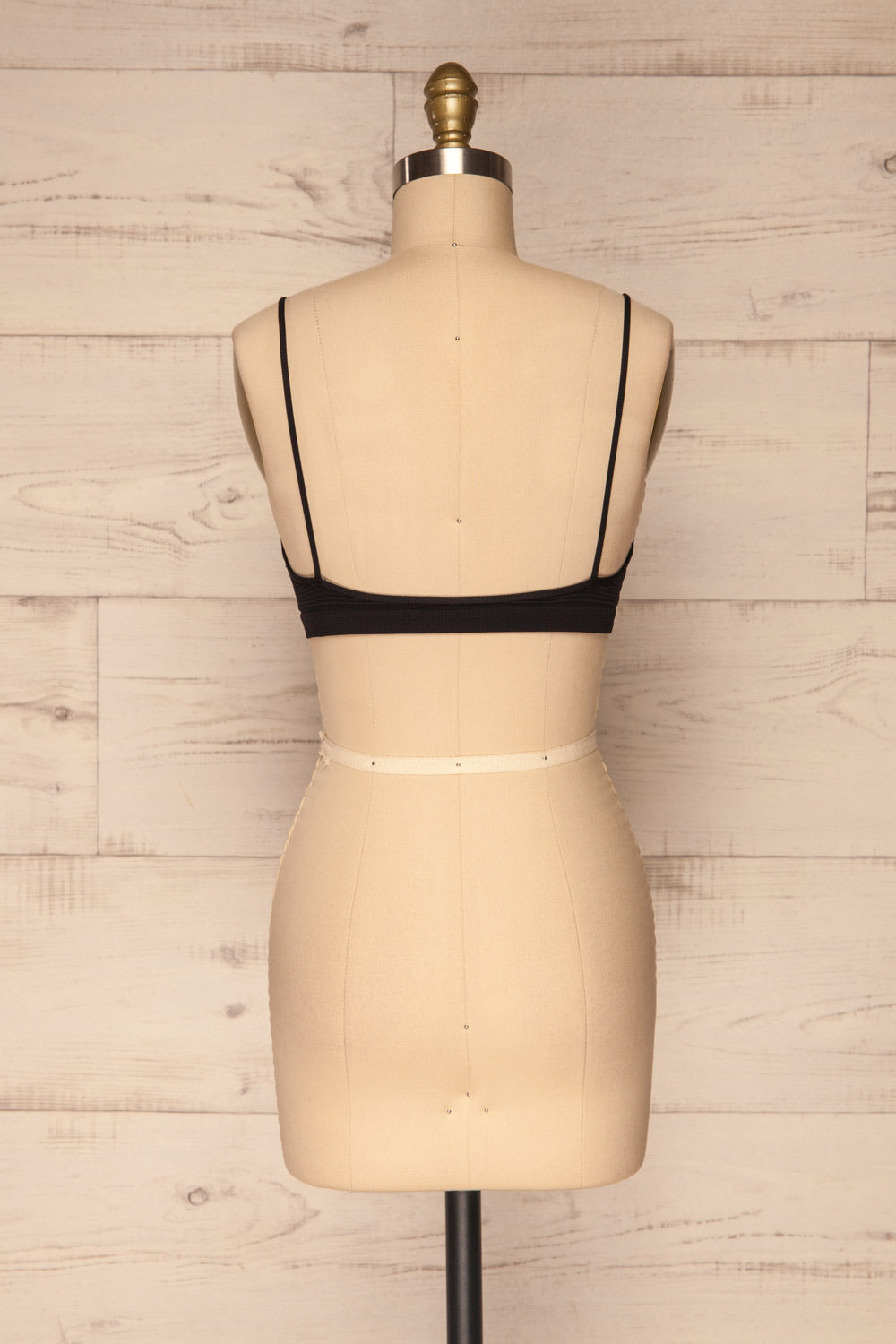 Rumia Black Lace Neckline Bralette | La petite garçonne back view