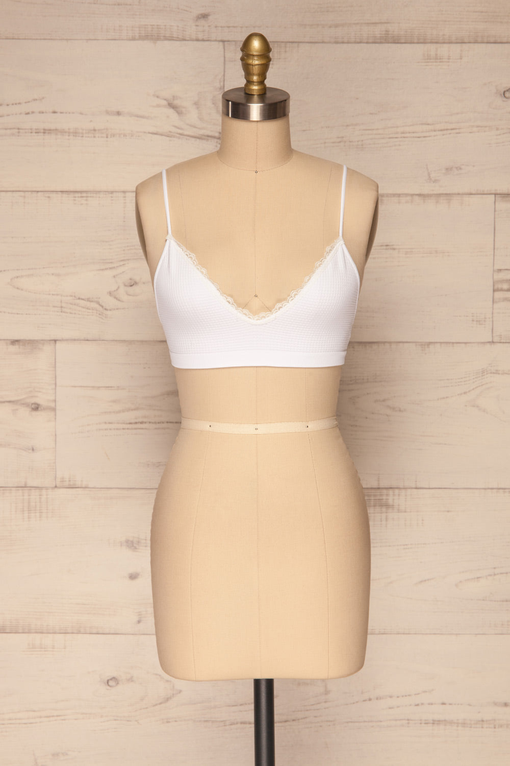 Rumia White Lace Neckline Bralette | La petite garçonne front view